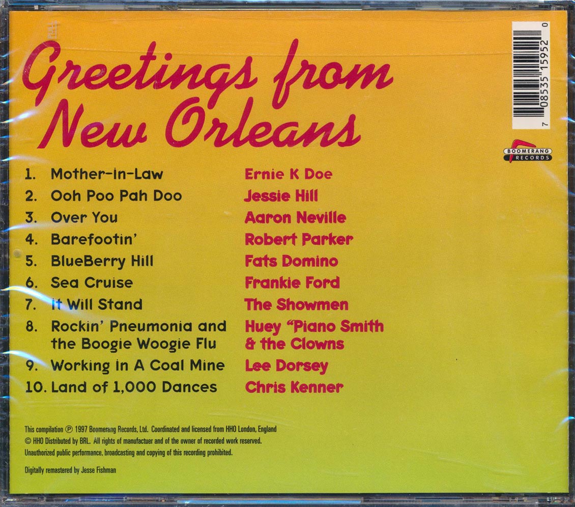 Aaron Neville, Lee Dorsey, Fats Domino, Robert Parker, Etc. - Greetings From New Orleans Music CD