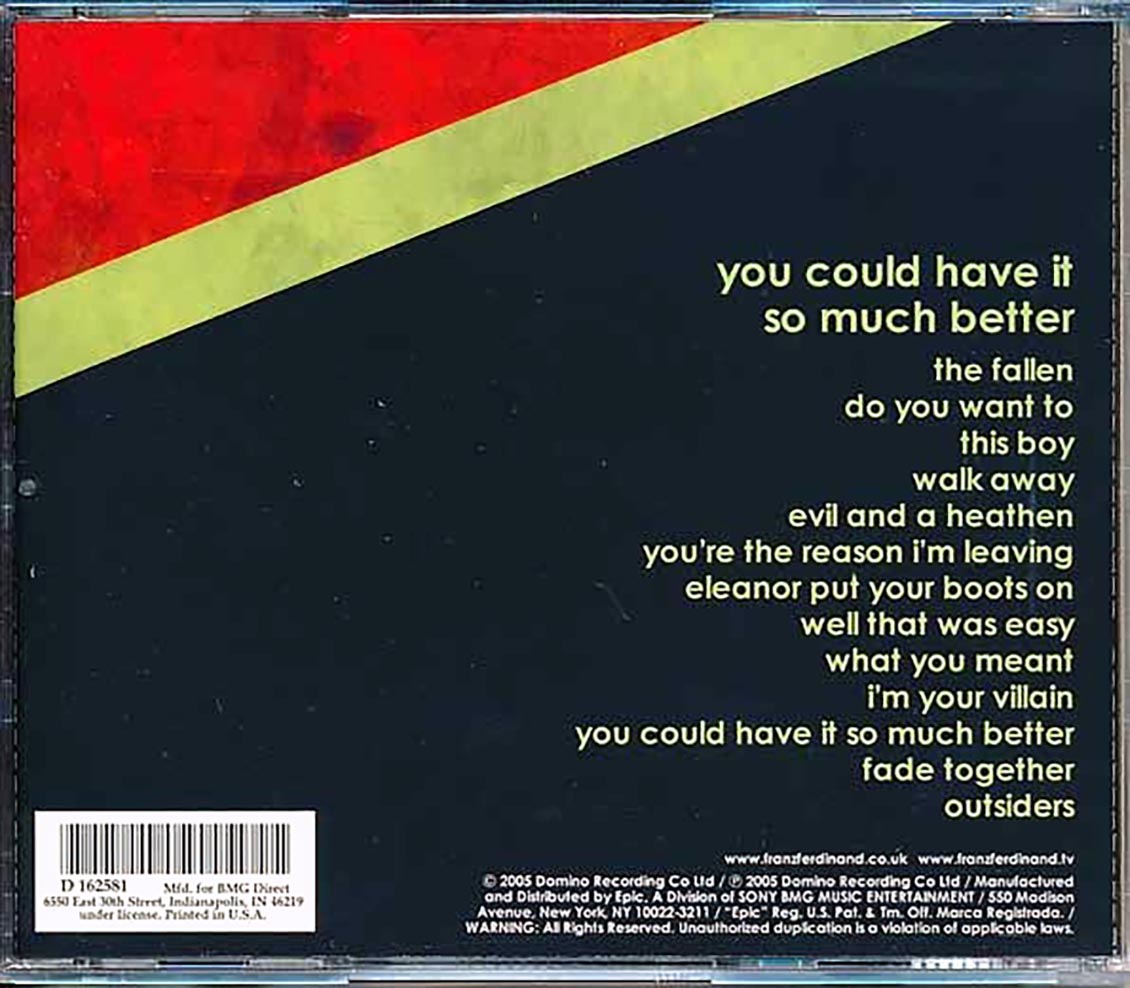 Franz Ferdinand You Could Have It So Much Better incl large booklet Music CD