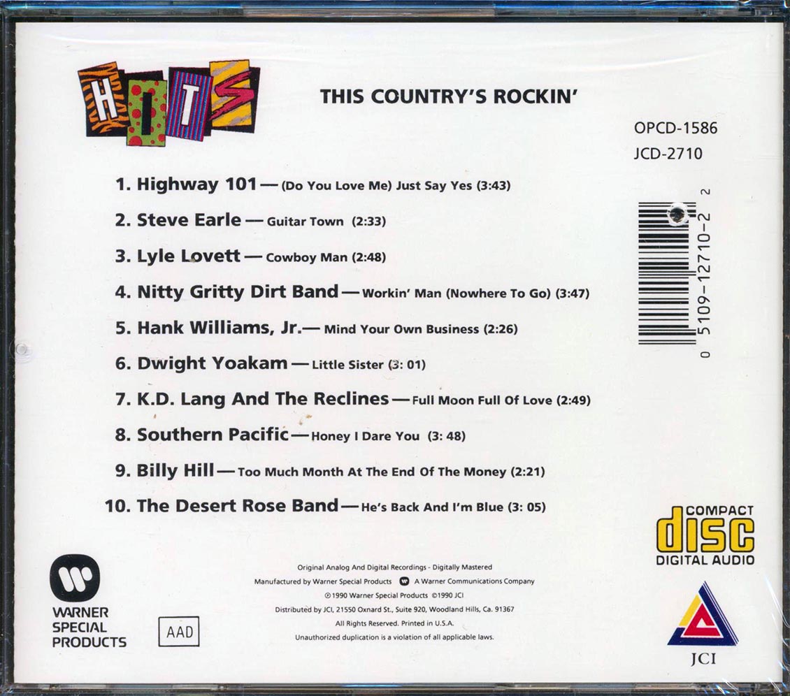Highway 101, Steve Earle, Lyle Lovett, Nitty Gritty Dirt Band, Etc. - This Country's Rockin' (marked/ltd stock) Music CD