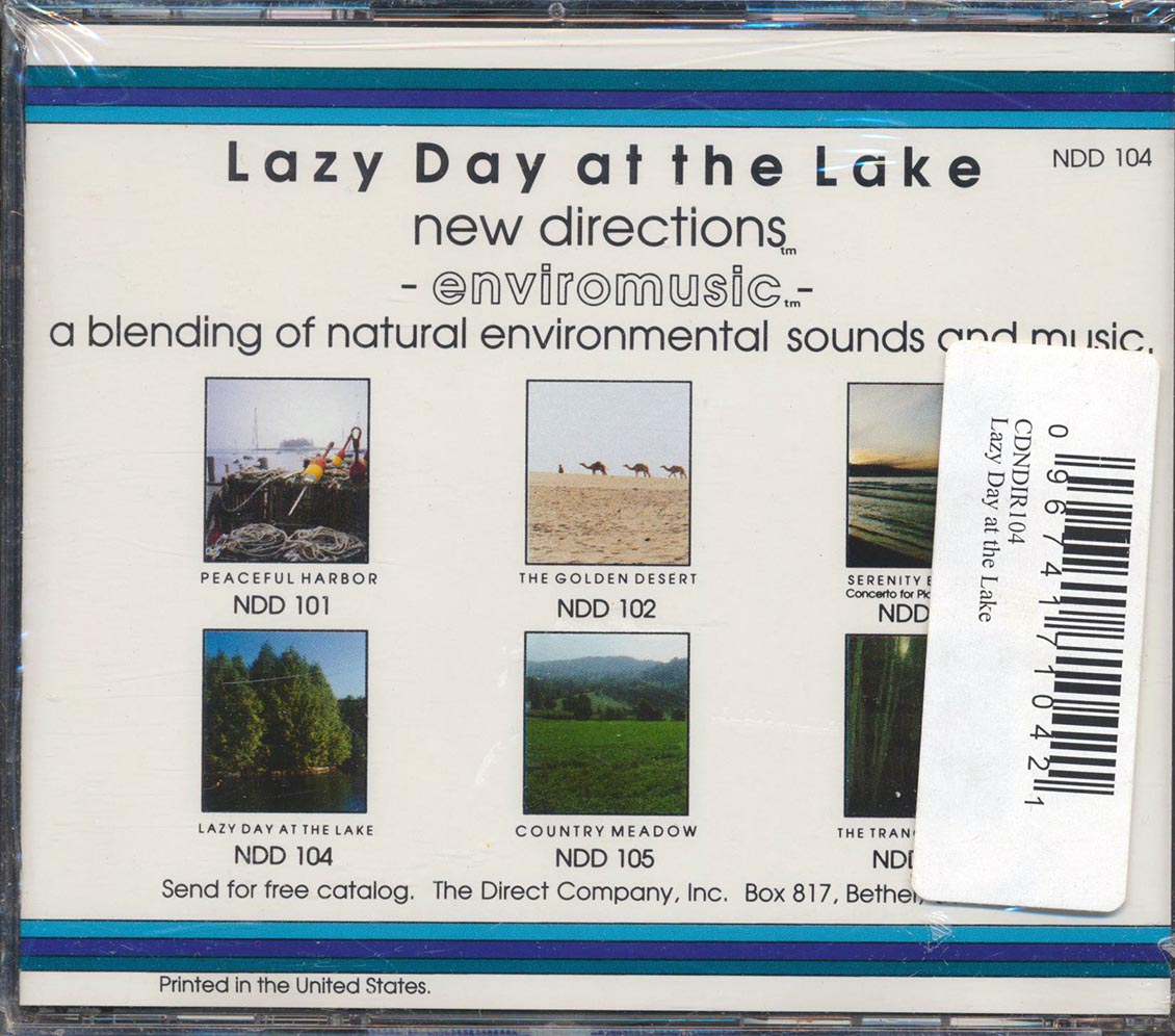 New Directions - Lazy Day At The Lake: A Blending Of Natural Environmental Sounds And Music Music CD