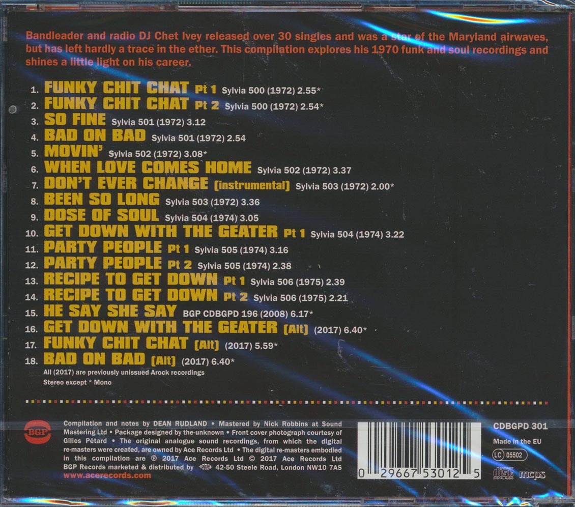 Chet Ivey - A Dose Of Soul: The Sylvia Funk Recordings 1972-75 Music CD