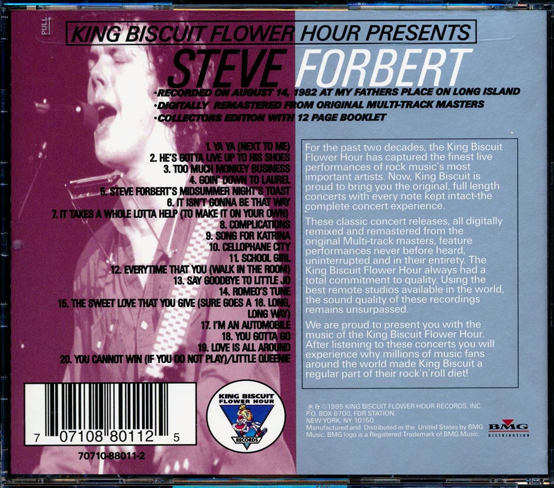 Steve Forbert - In Concert (incl. large booklet) (marked/ltd stock) Music CD