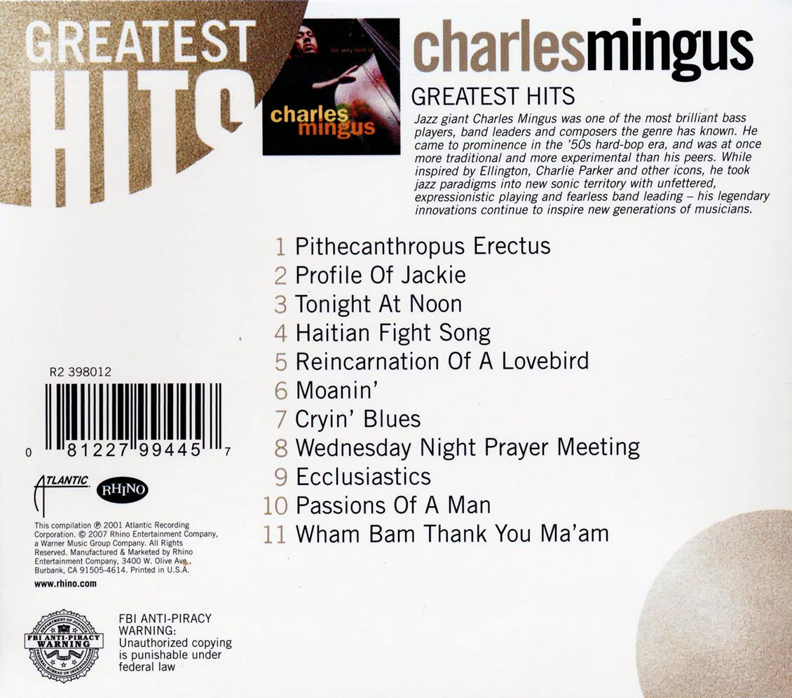 Charles Mingus - The Very Best Of Charles Mingus Music CD