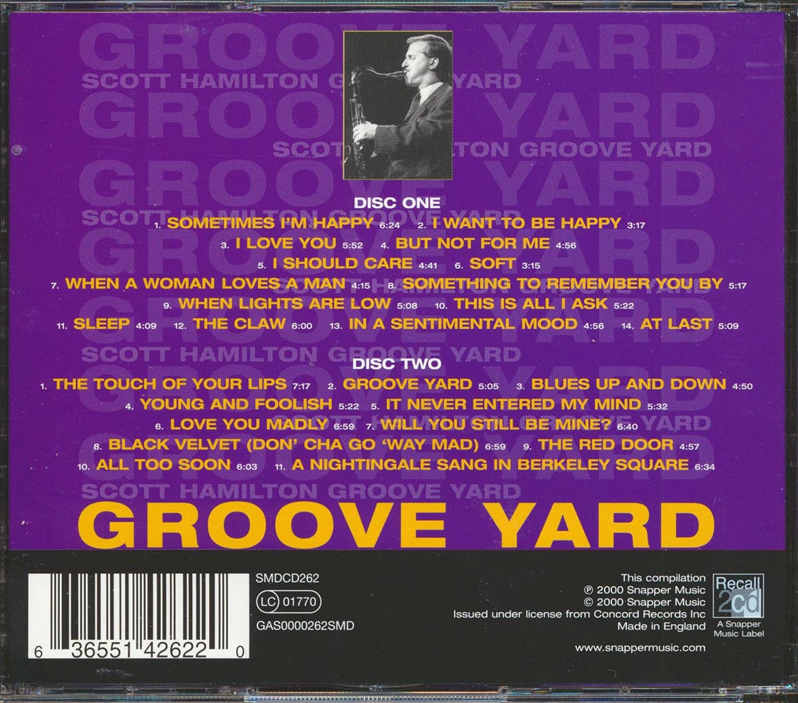 Scott Hamilton - Groove Yard (25 tracks) (2xCD) Music CD