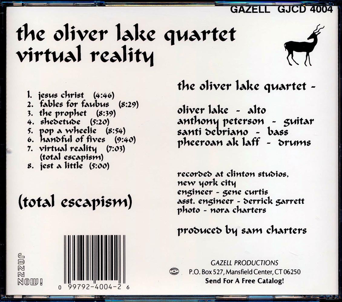 Oliver Lake Quartet - Virtual Reality: Total Escapism Music CD