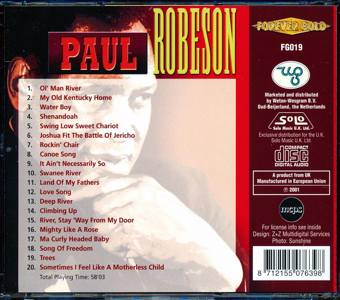 Paul Robeson - Paul Robeson Music CD