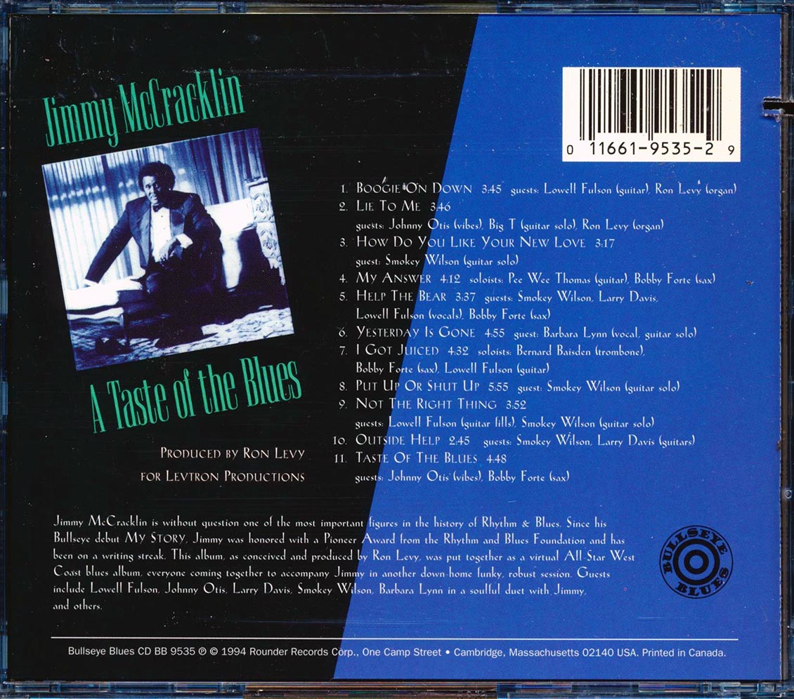 Jimmy McCracklin - A Taste Of The Blues (marked/ltd stock) Music CD