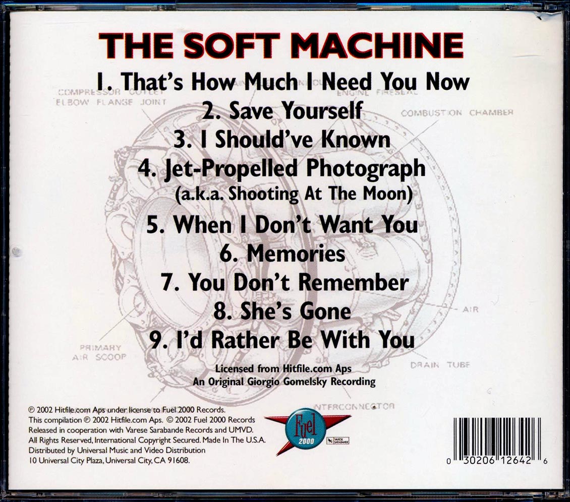 The Soft Machine Jet Propelled Photographs marked/ltd stock Music CD