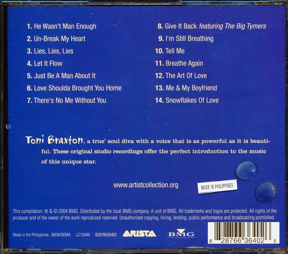 Toni Braxton - Artist Collection Music CD