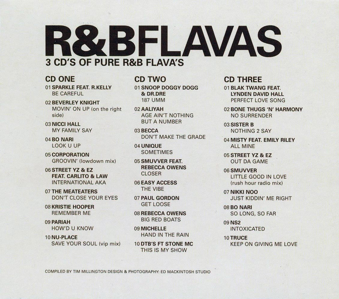 Dr. Dre, Snoop Doggy Dogg, R Kelly, Etc. - R&B Flavas: 3 CD's Of Pure R&B Flavas (30 tracks) (3xCD) (box set) Music CD