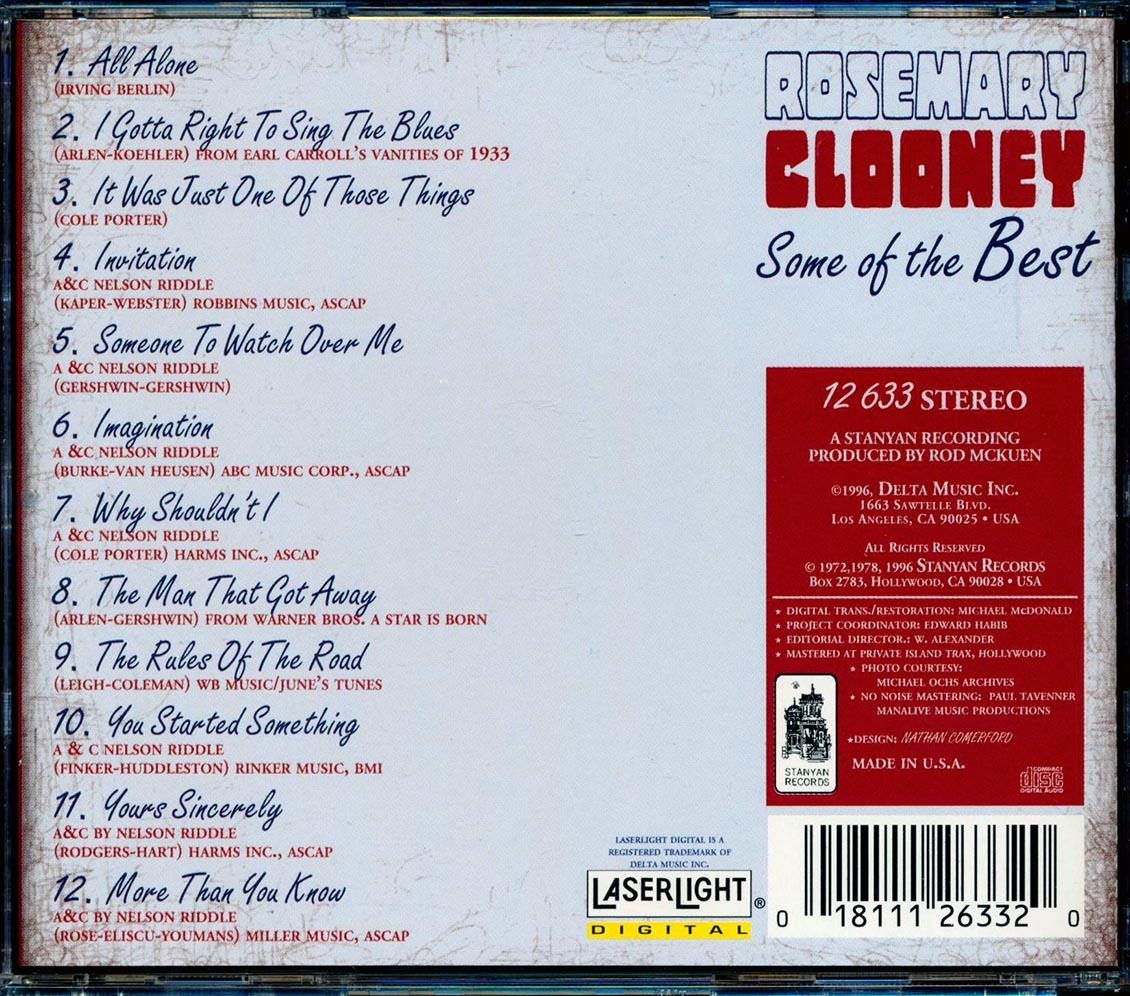 Rosemary Clooney - Some Of The Best Music CD