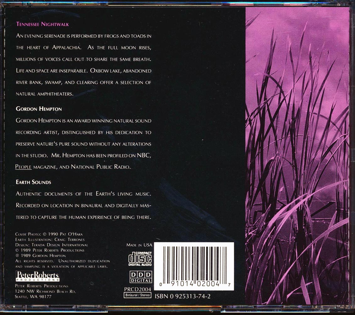 Gordon Hempton Tennessee Nightwalk Music CD