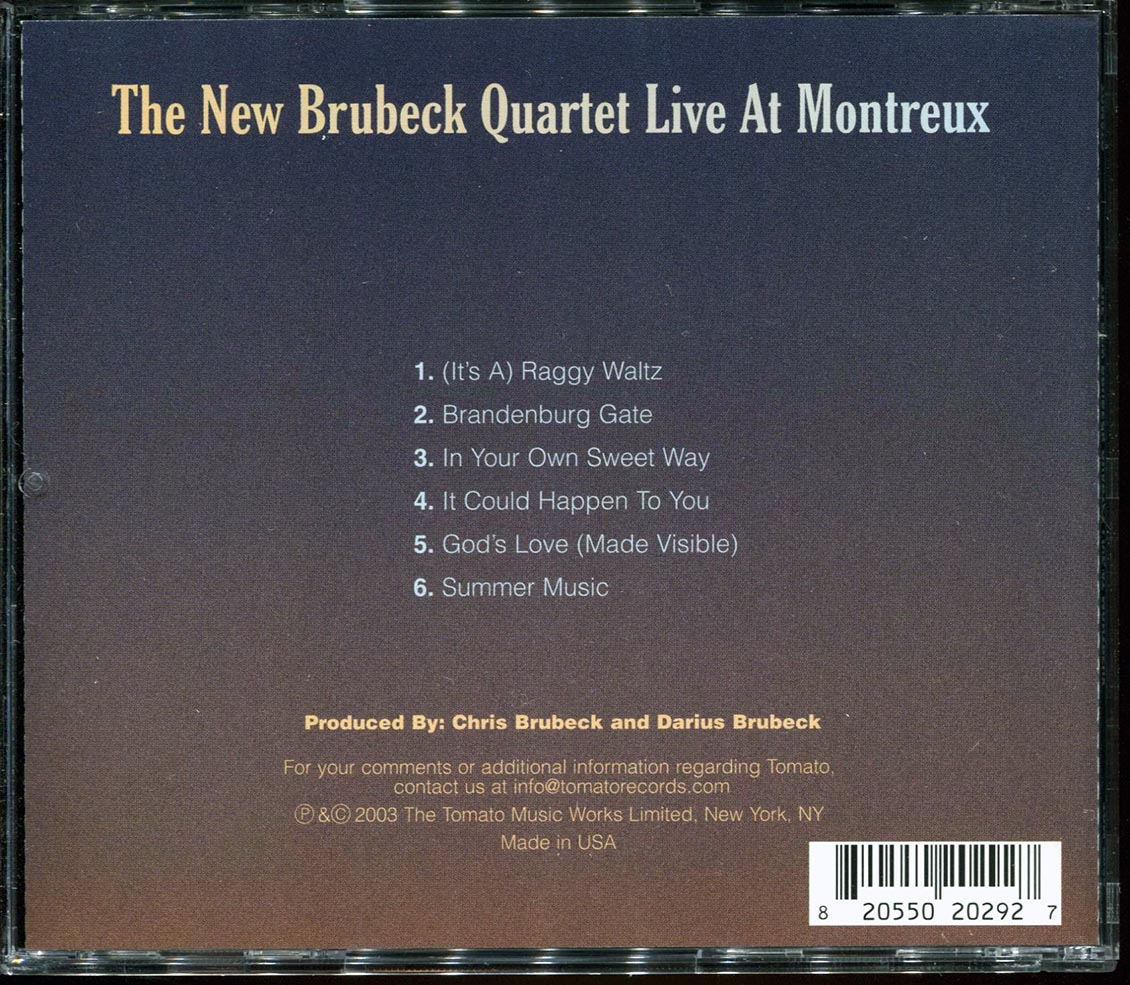 The New Brubeck Quartet Live At Montreux Music CD