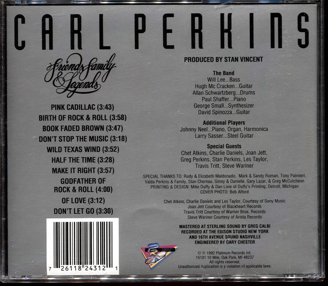 Carl Perkins - Friends, Family & Legends Music CD