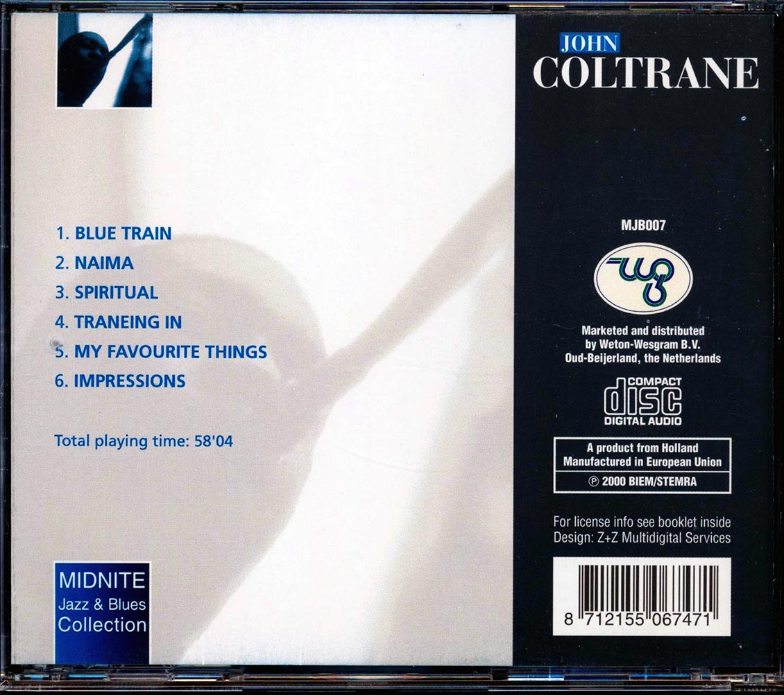 John Coltrane Sax Impressions Music CD