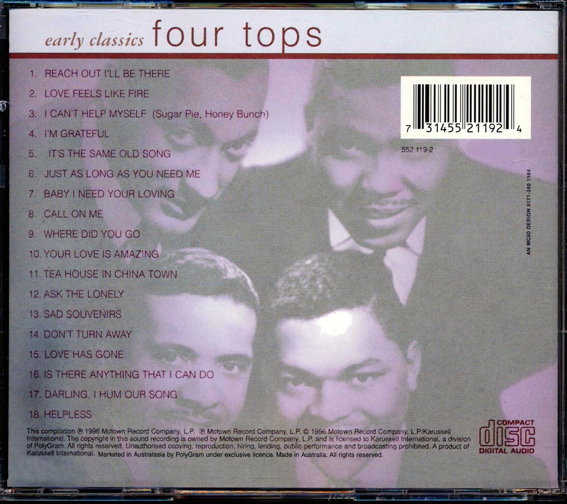 The Four Tops - Tamla Mowtown Early Classics Music CD