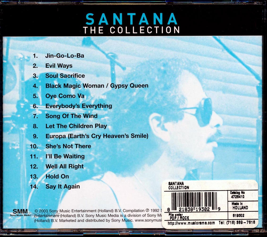 Santana The Collection Oye Como Va Black Magic Woman Evil Ways She's Not There Etc Music CD