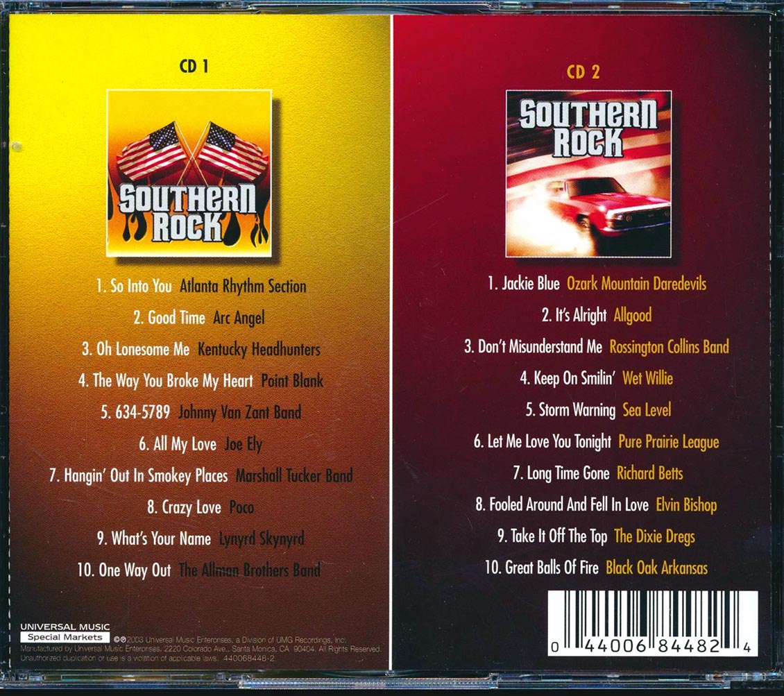 Lynyrd Skynyrd, The Allman Brothers, Joe Ely, The Dixie Dregs, Sea Level, Etc. - Southern Rock (20 tracks) (2xCD) Music CD