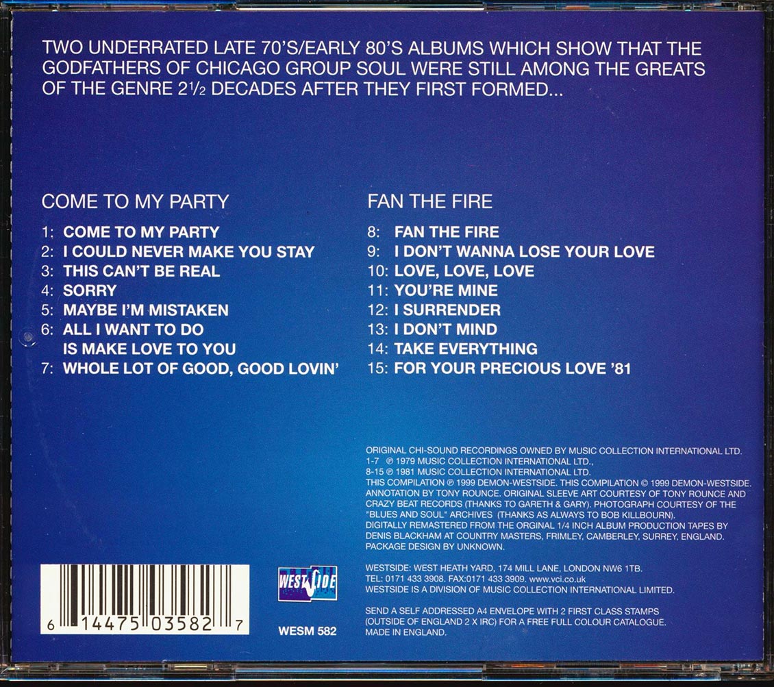The Impressions - Come To My Party + Fan The Fire (2 albums on 1 CD) Music CD