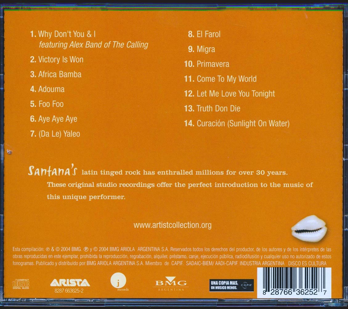 Santana Artist Collection Music CD