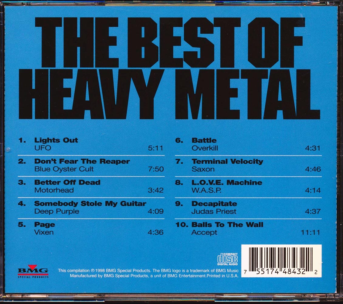 Motorhead, Deep Purple, Blue Oyster Cult, Saxon, Judas Priest, Etc. - The Best Of Heavy Metal Music CD