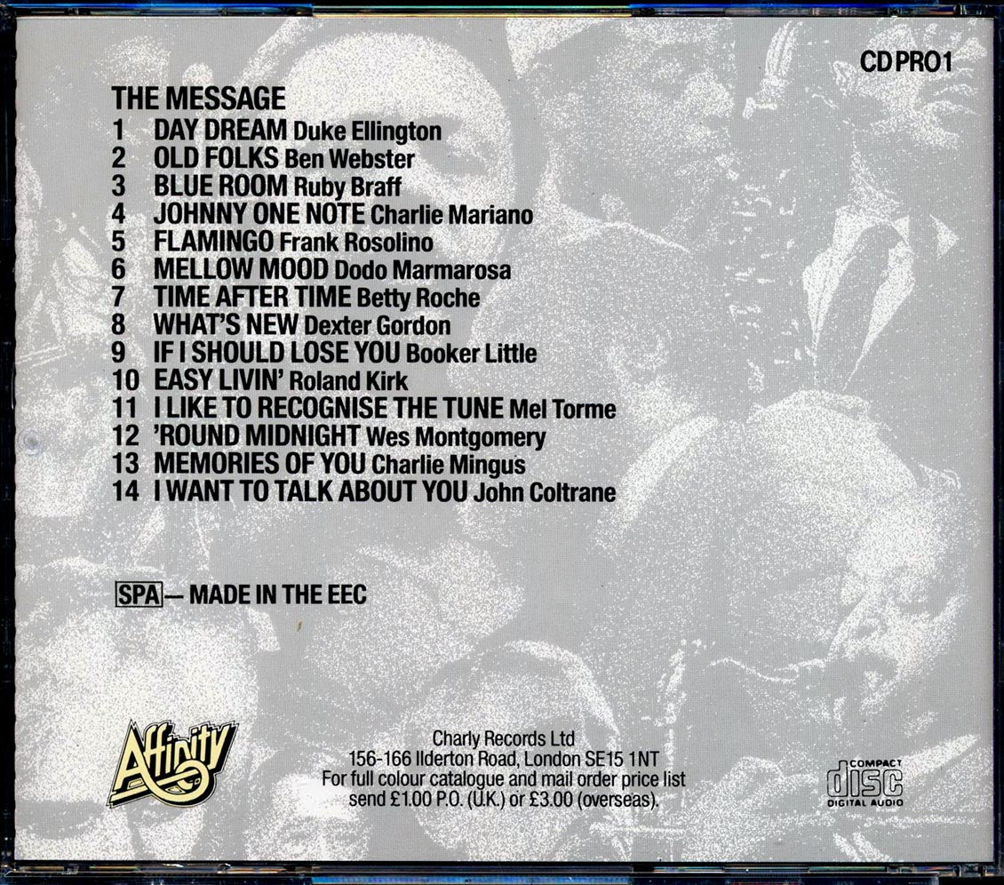 Duke Ellington, Ben Webster, Ruby Braff, Wes Montgomery, Etc. - The Message: 14 Jazz Masterpieces From The Affinity Catalogue Music CD