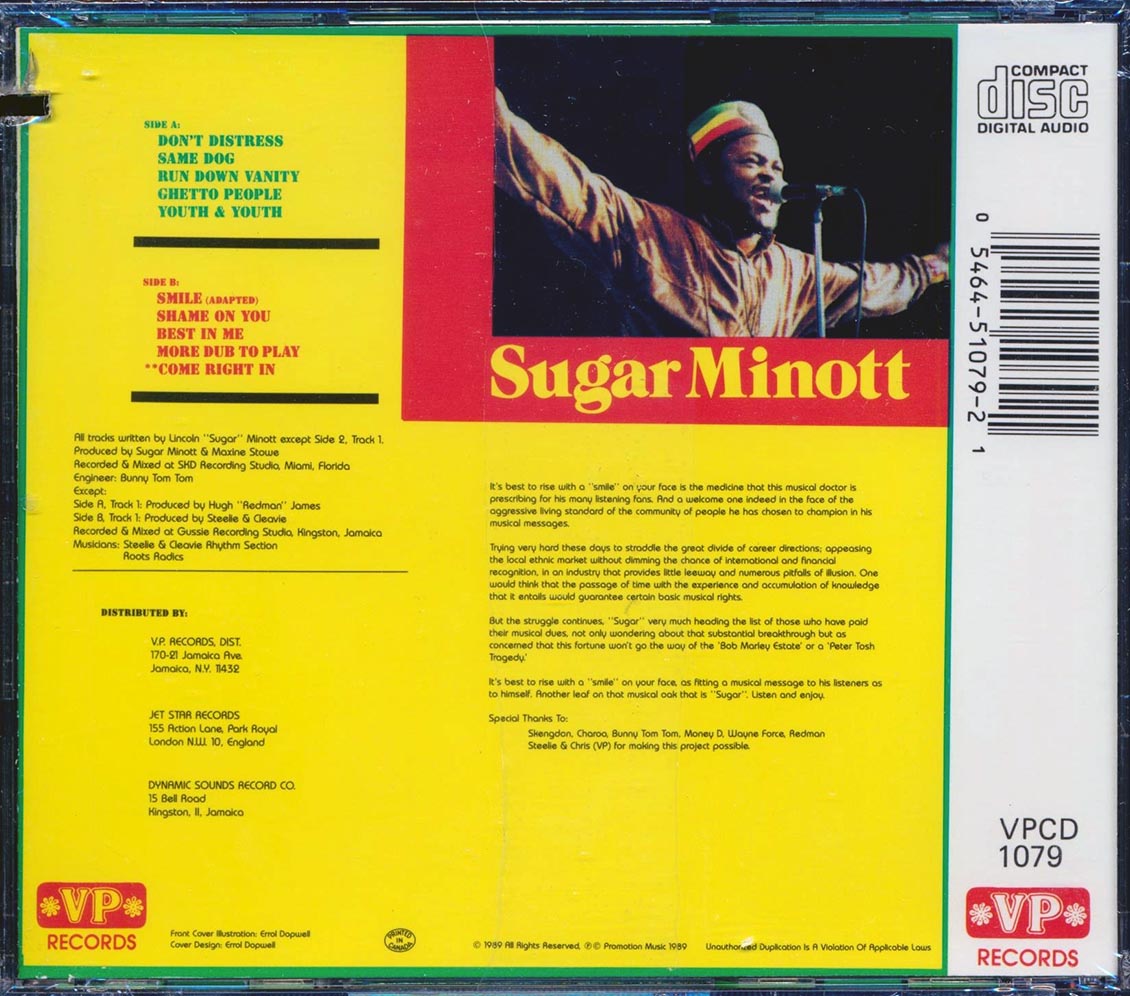 Sugar Minott - Smile (marked/ltd stock) Music CD
