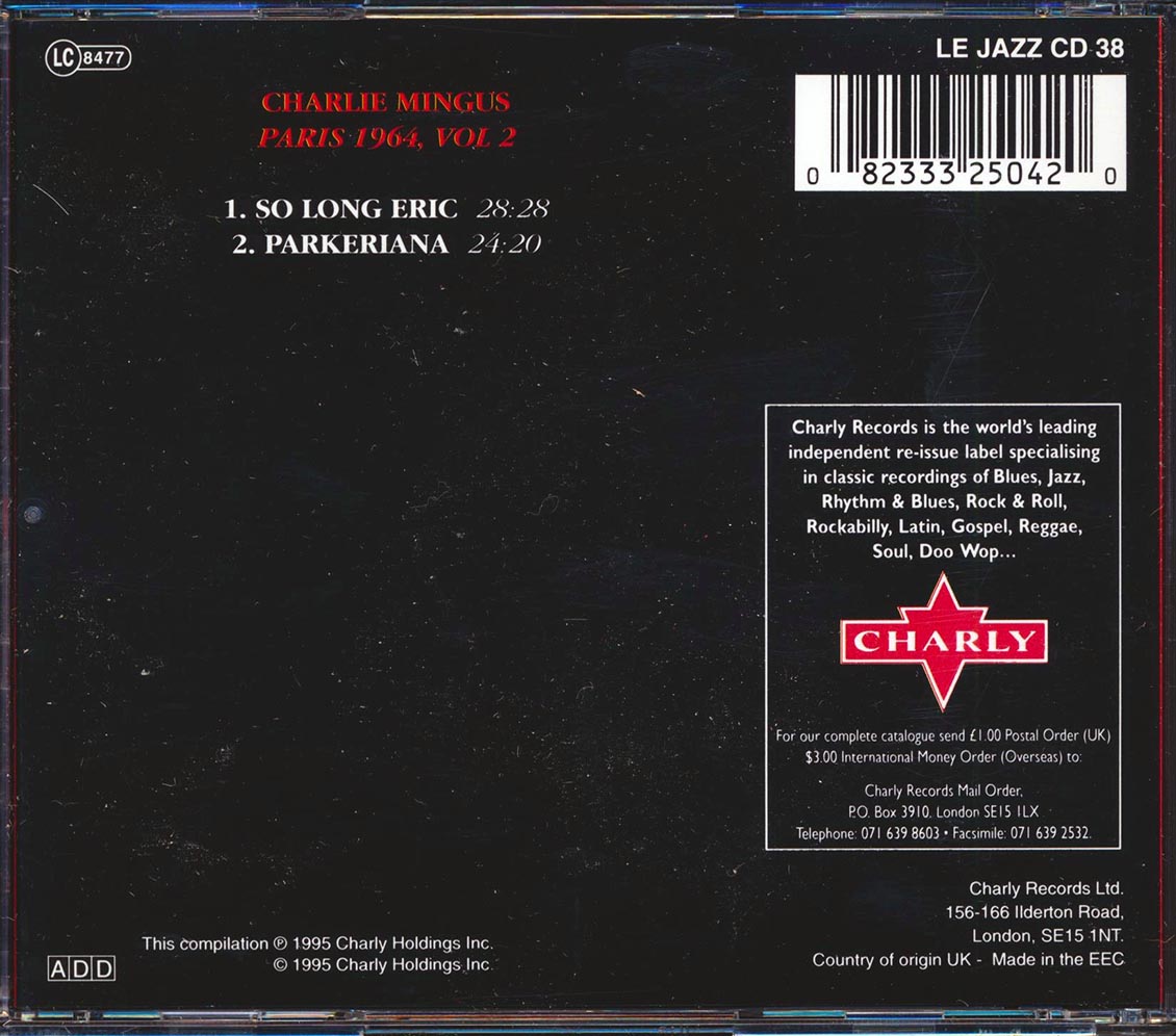 Charlie Mingus - Paris 1964, Volume 2 Music CD