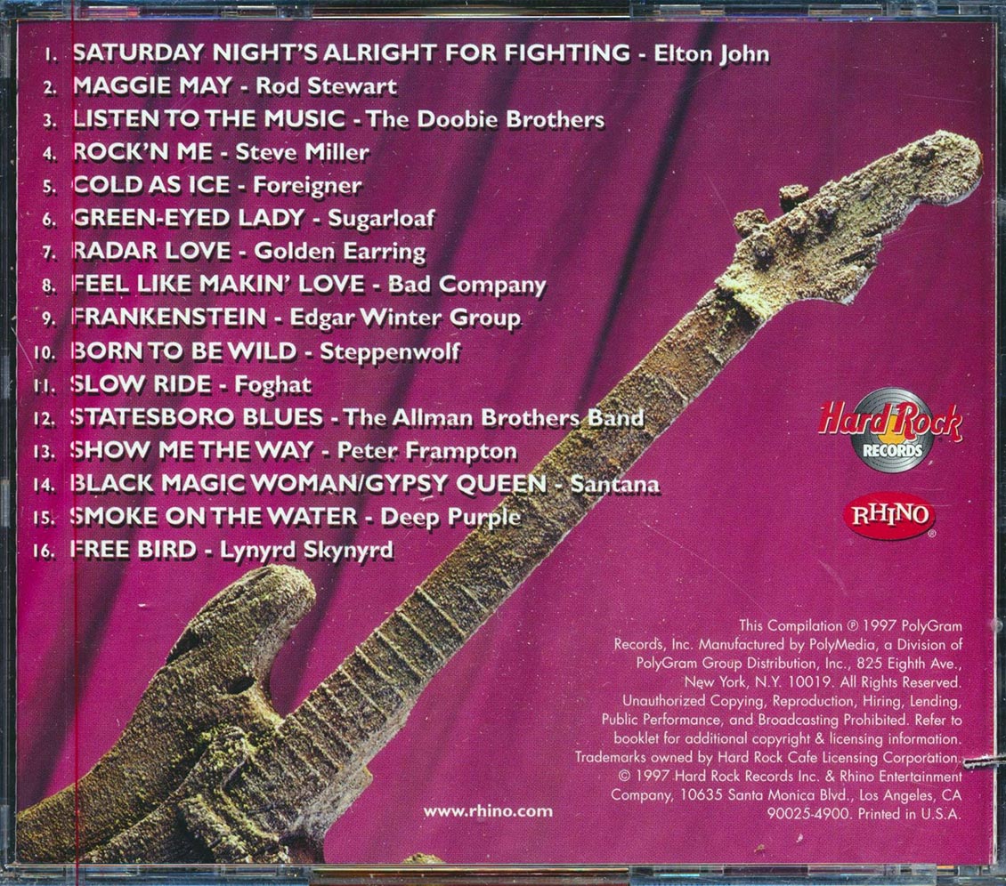 Elton John Lynyrd Skynyrd Steppenwolf Rod Stewart Peter Frampton Etc Hard Rock Cafe Classic Rock marked/ltd stock Music CD