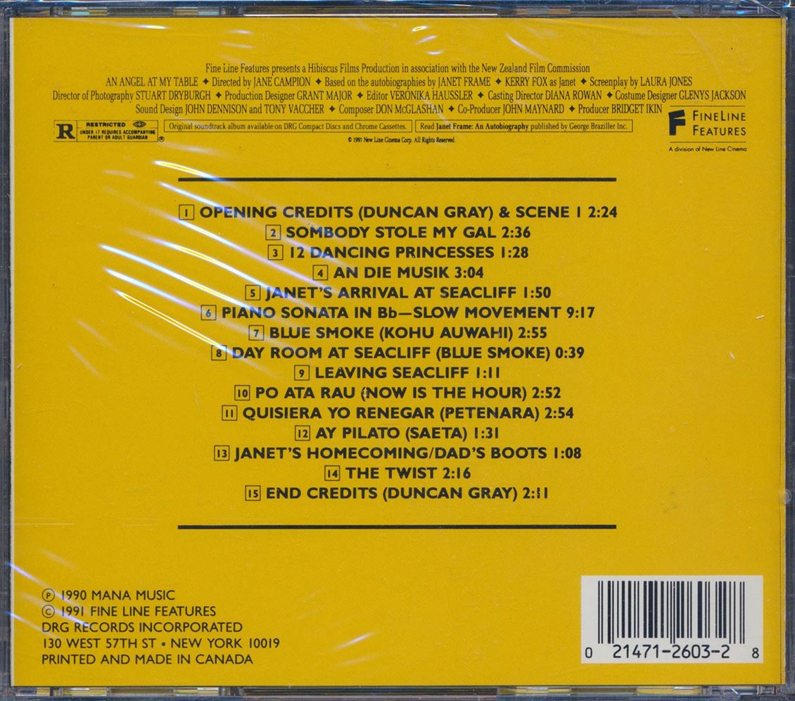 Don McGlashan - An Angel At My Table: Music From The Original Motion Picture Soundtrack Music CD