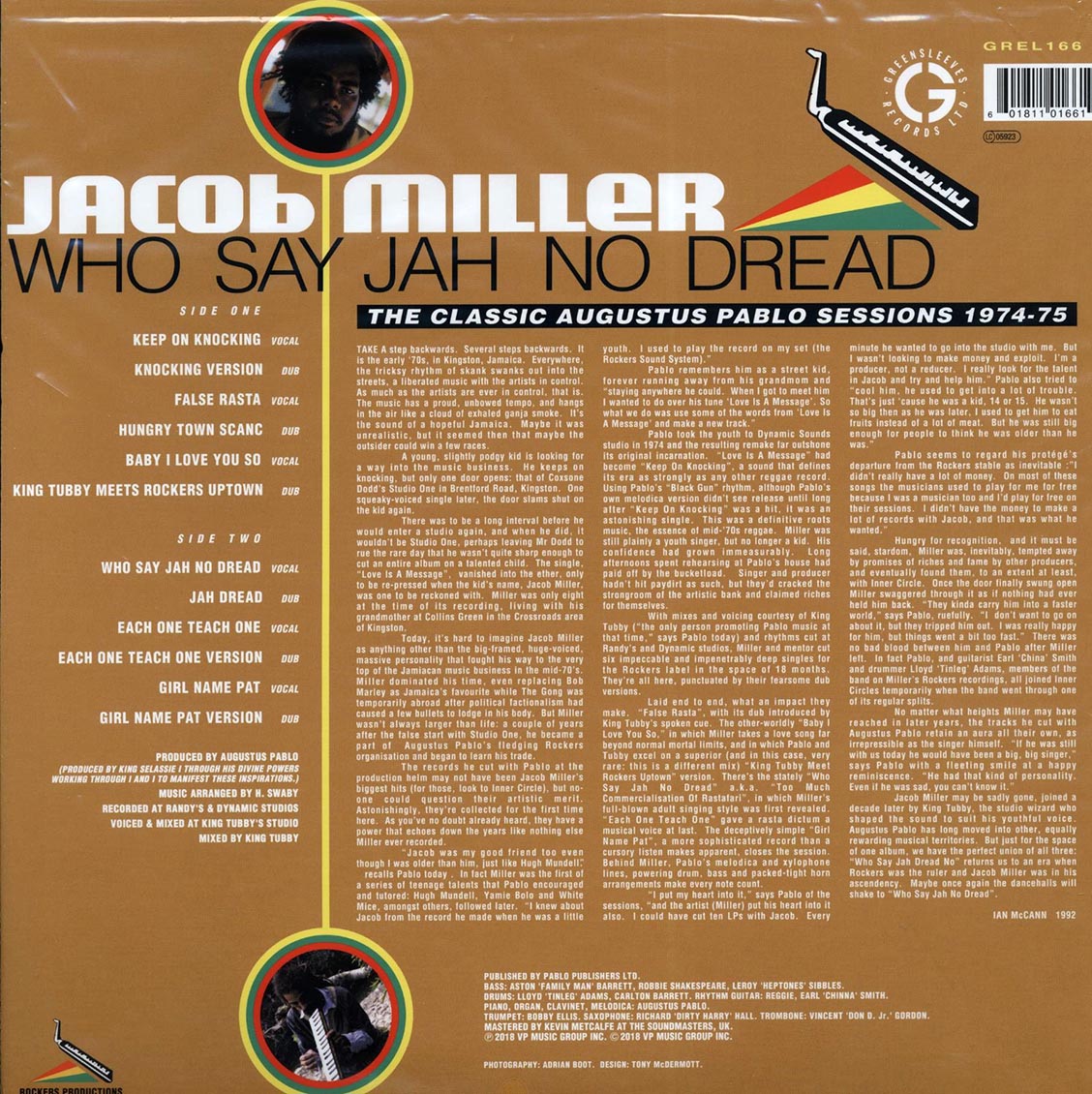 Jacob Miller - Who Say Jah No Dread: The Classic Augustus Pablo Sessions 1974-1975 Vinyl Record