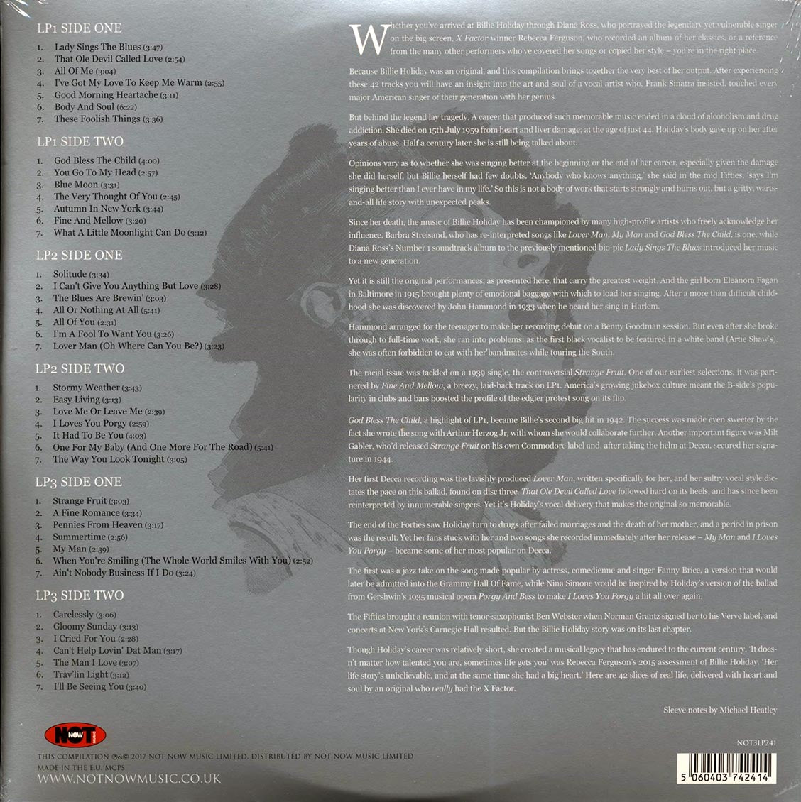 Billie Holiday - The Platinum Collection (3xLP) (white vinyl) Vinyl Record