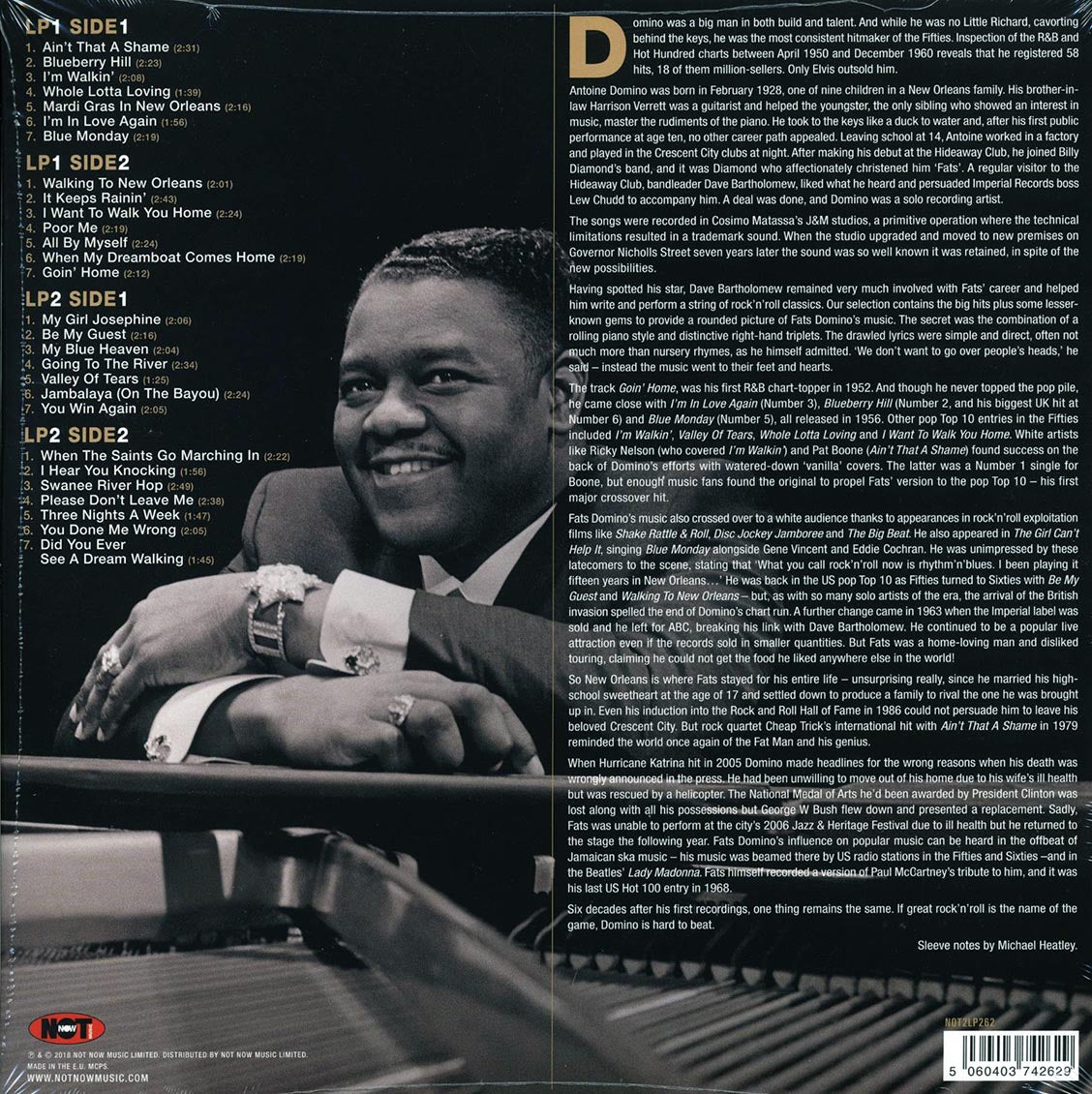 Fats Domino - Greatest Hits (2xLP) (180g) (gold vinyl) Vinyl Record