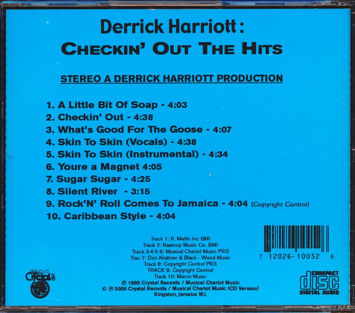 Derrick Harriott - Checkin' Out The Hits Music CD