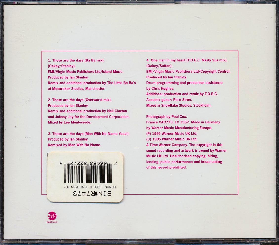 The Human League - One Man In My Heart (4 Tracks) Music CD