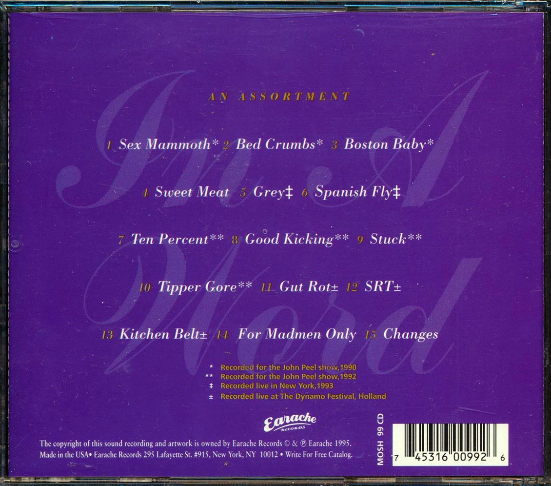 Fudge Tunnel - In A Word Music CD
