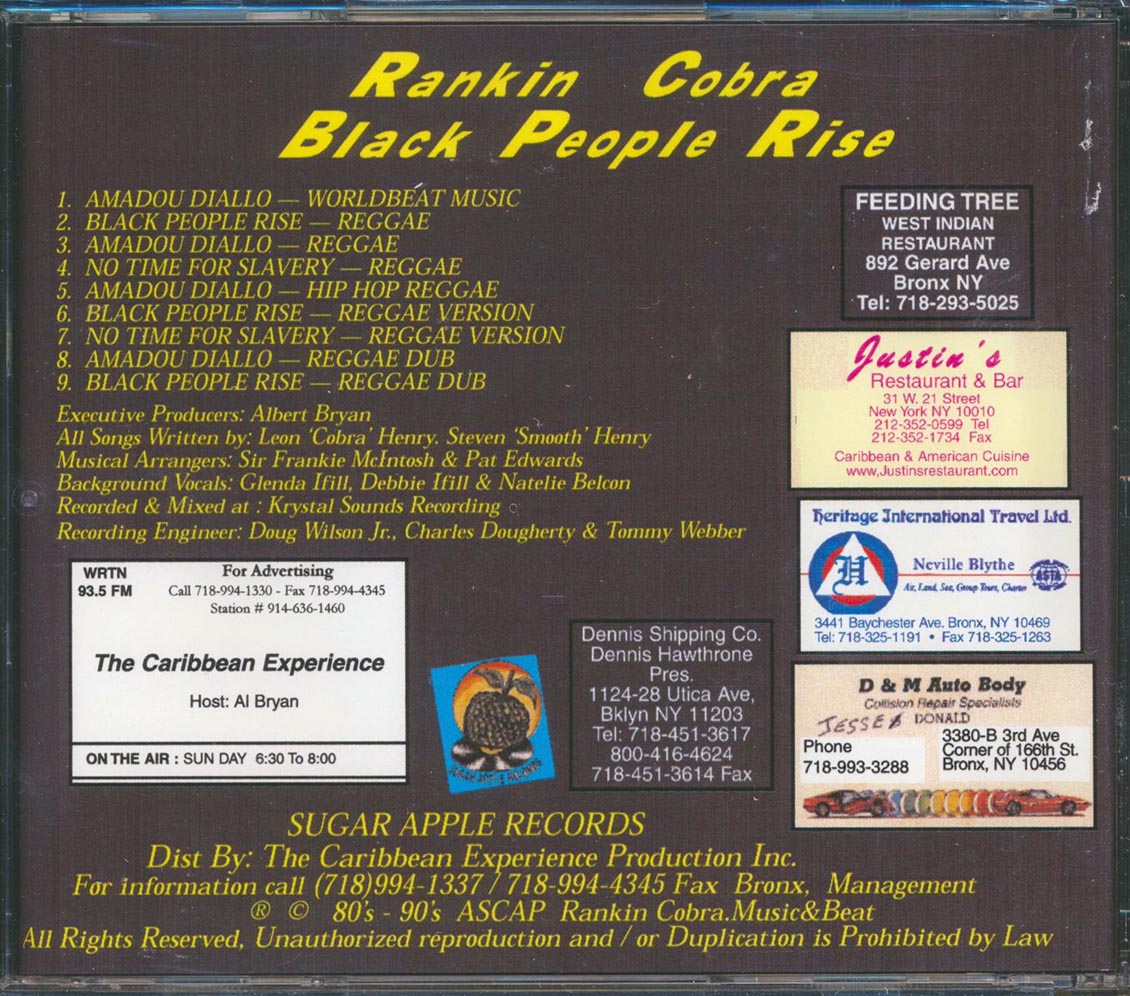 Ranking Cobra - Black People Rise Music CD