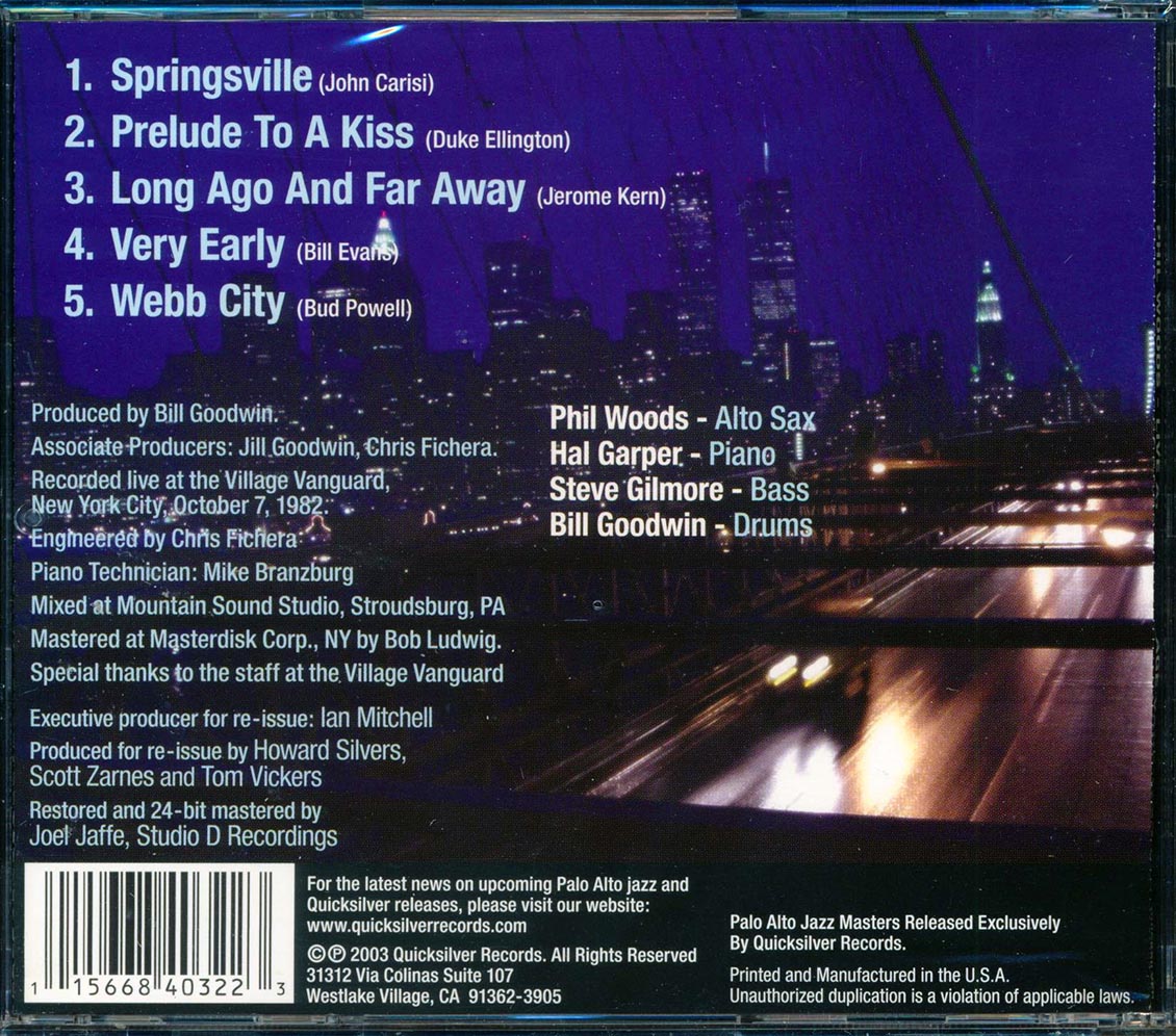 Phil Woods - Live At The Village Vanguard Music CD