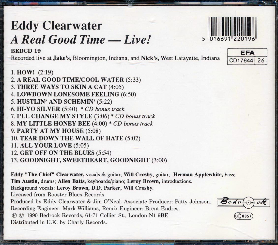 Eddy Clearwater - A Real Good Time: Live! Music CD