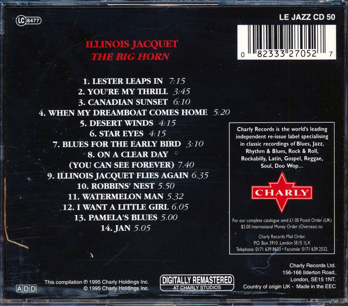 Illinois Jacquet - The Big Horn Music CD