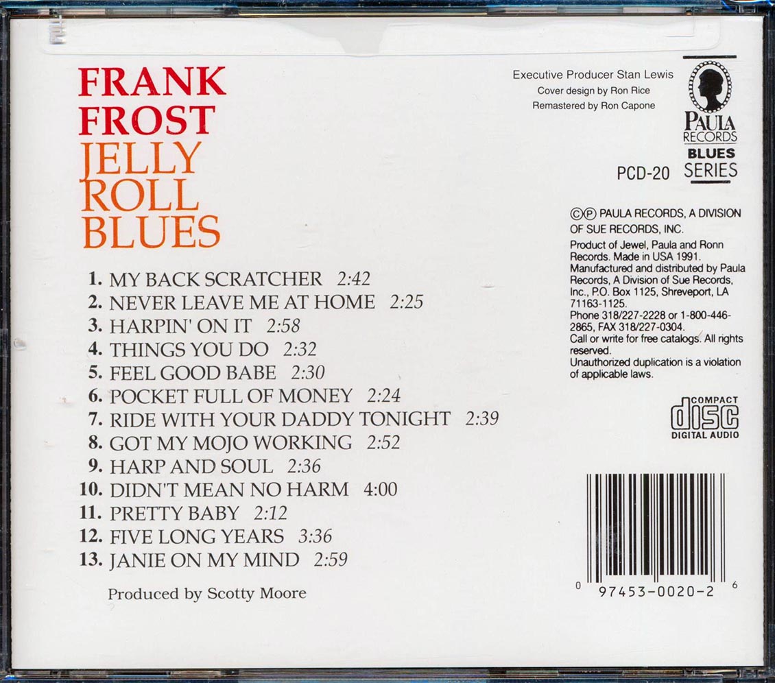 Frank Frost - Jelly Roll Blues Music CD