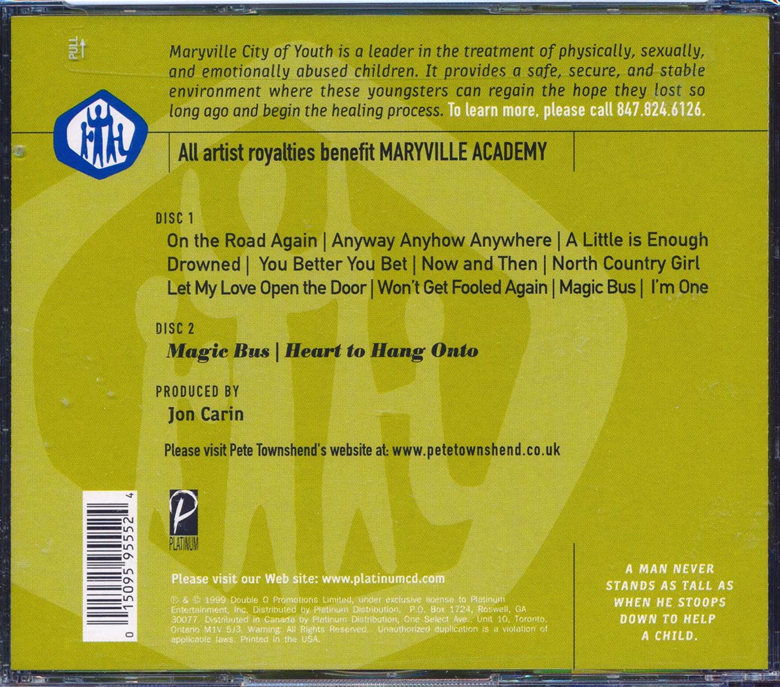 Pete Townshend - Live, House Of Blues Chicago: A Benfit For Maryville Academy Music CD