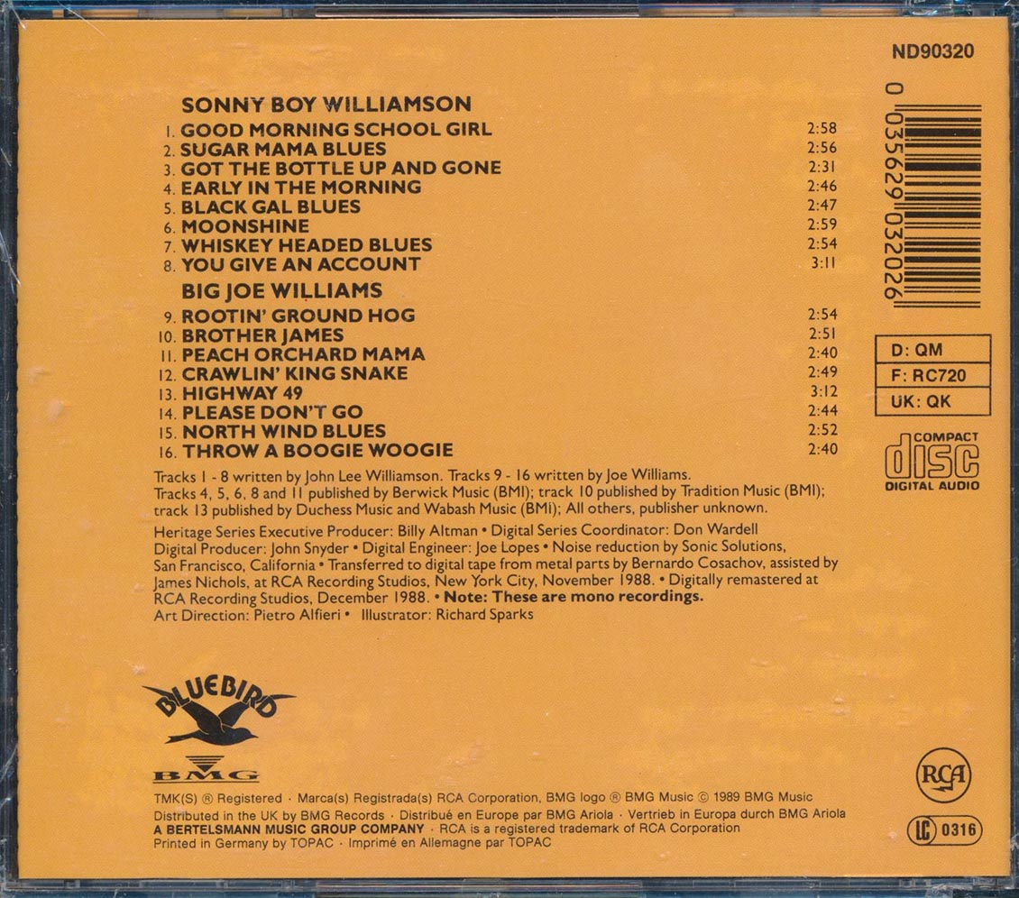 Sonny Boy Williamson, Big Joe Williams - Throw A Boogie Woogie (remastered) Music CD