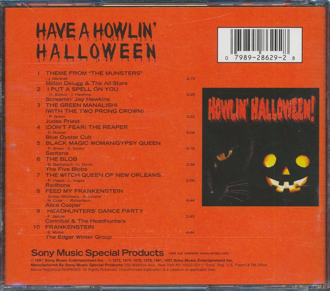 Judas Priest Alice Cooper Santana Redbone The Five Blobs Etc Have A Howlin' Halloween! Music CD
