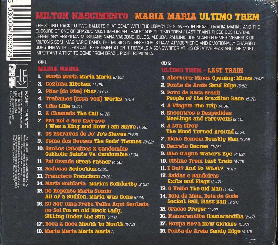 Milton Nascimento - Maria Maria + Ultimo Trem (36 tracks) (incl. large booklet) (deluxe 4-fold digipak) Music CD