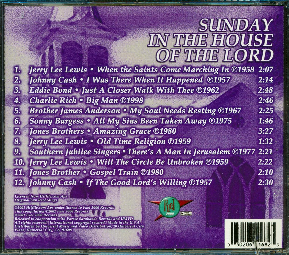 Johnny Cash, Jerry Lee Lewis, Charlie Rich, Etc. - Sunday In The House Of The Lord Music CD