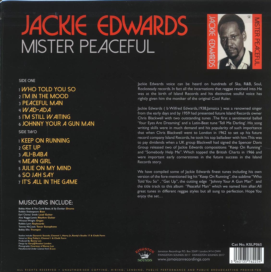 Jackie Edwards - Mister Peaceful (180g) Vinyl Record
