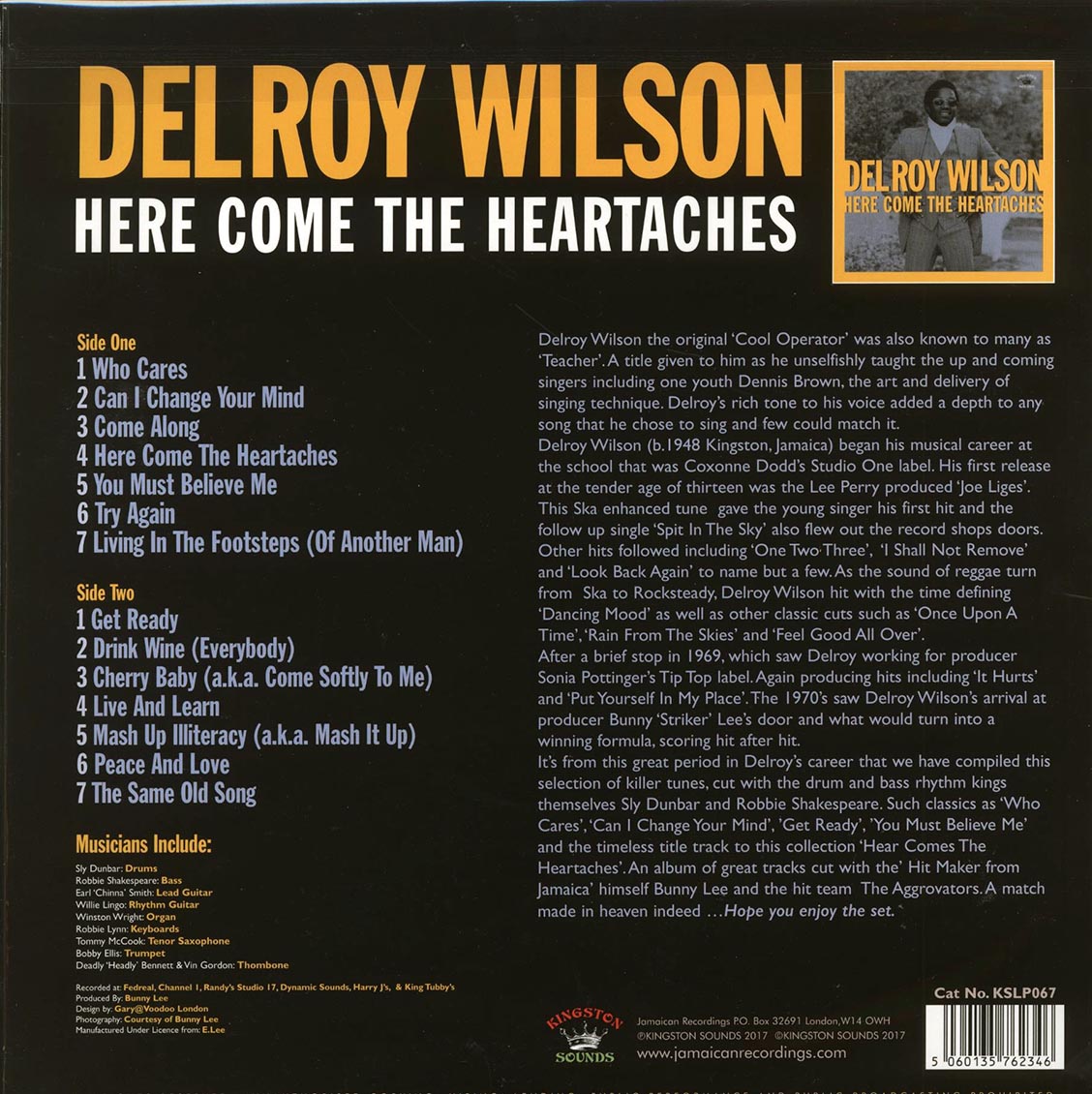 Delroy Wilson - Here Comes The Heartaches (180g) Vinyl Record