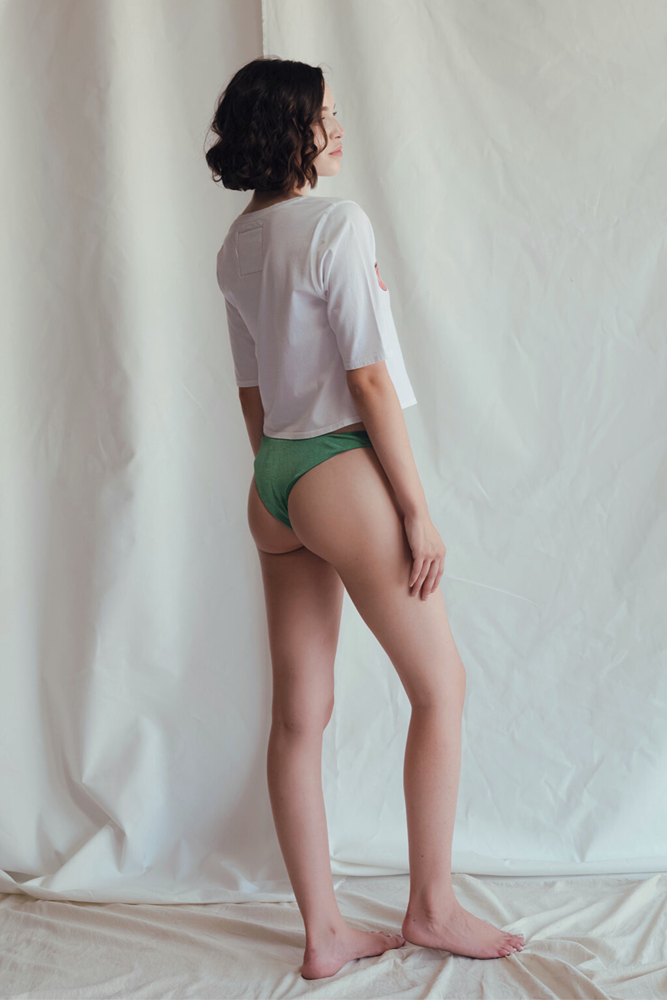 Rolling Stones Start Me Up Womens Crop Tee Shirt White