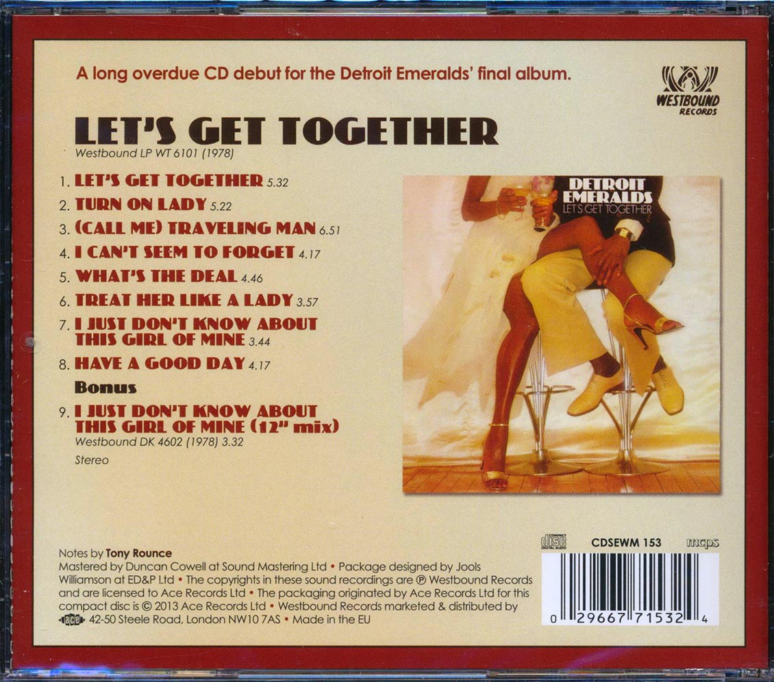 The Detroit Emeralds - Let's Get Together (+bonus track) (remastered) Music CD
